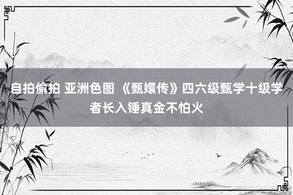 自拍偷拍 亚洲色图 《甄嬛传》四六级甄学十级学者长入锤真金不怕火