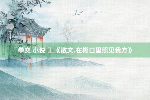 拳交 小说 ​《散文.在糊口里照见我方》